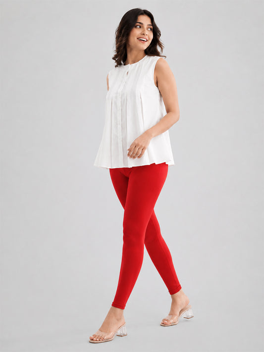 Ankle Length Leggings Red