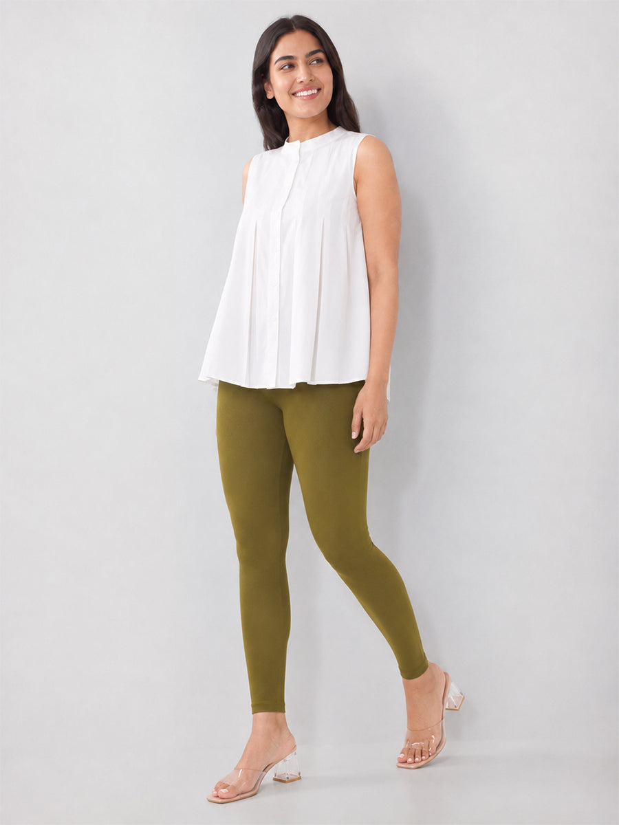 Ankle Length Leggings  Olive