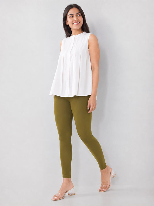 Ankle Length Leggings  Olive