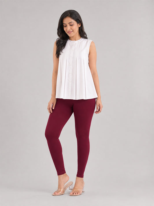 Ankle Length Leggings Wine