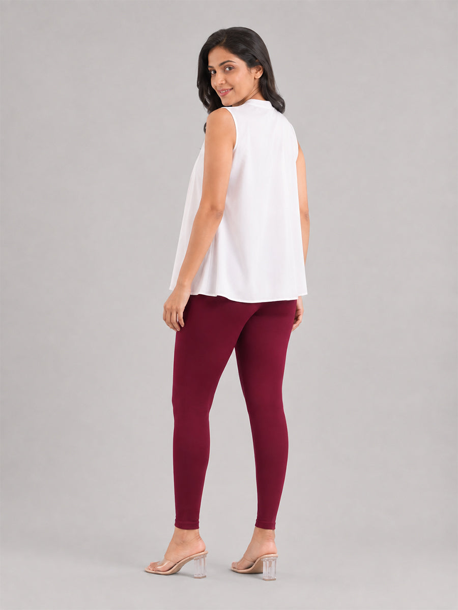 Ankle Length Leggings Wine