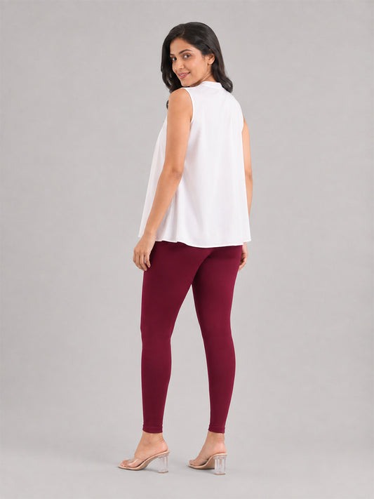Ankle Length Leggings Wine
