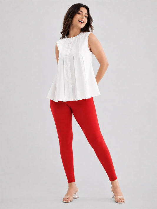 Ankle Length Leggings Red